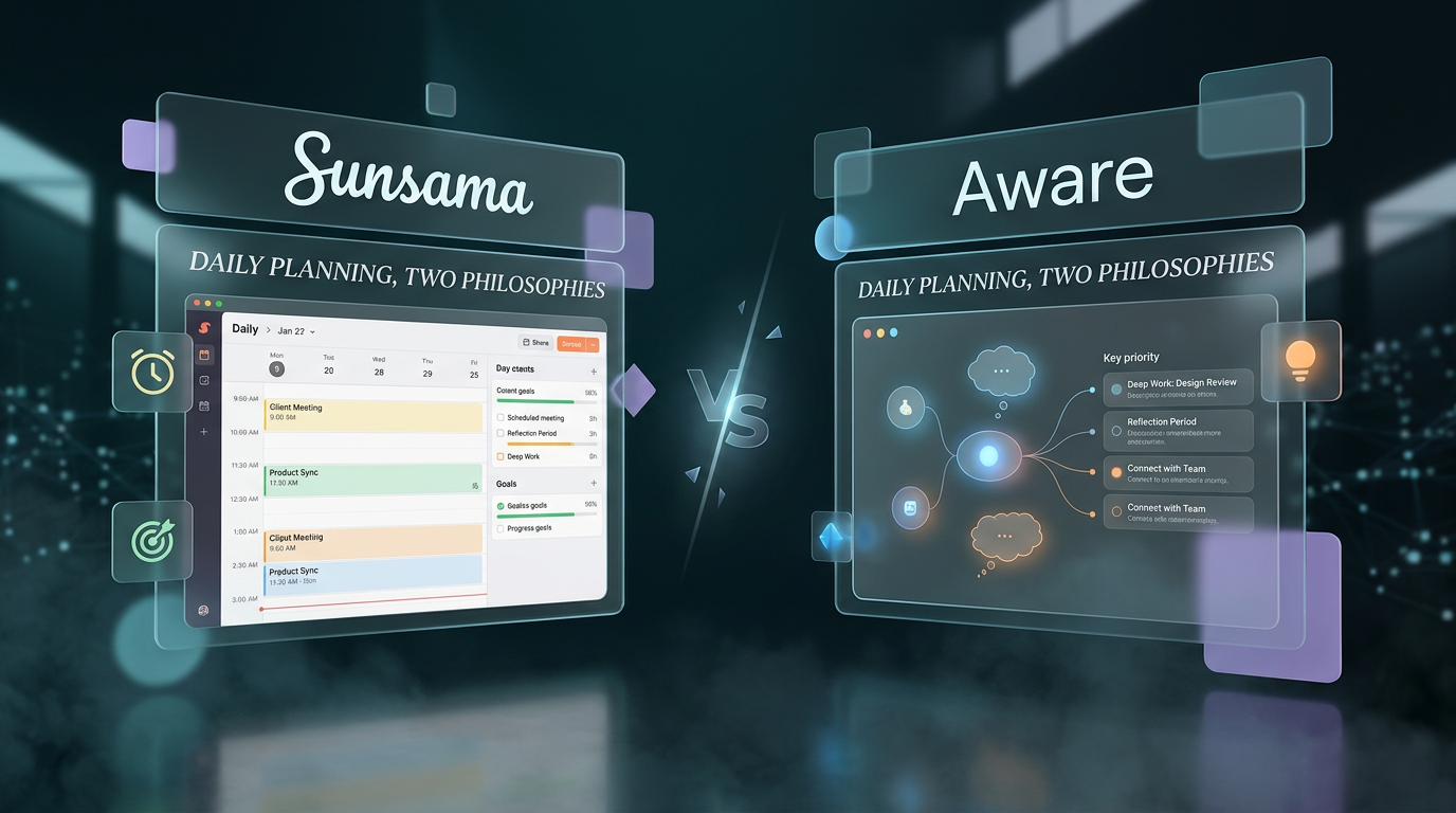 Sunsama vs Aware: Daily Planning, Two Philosophies